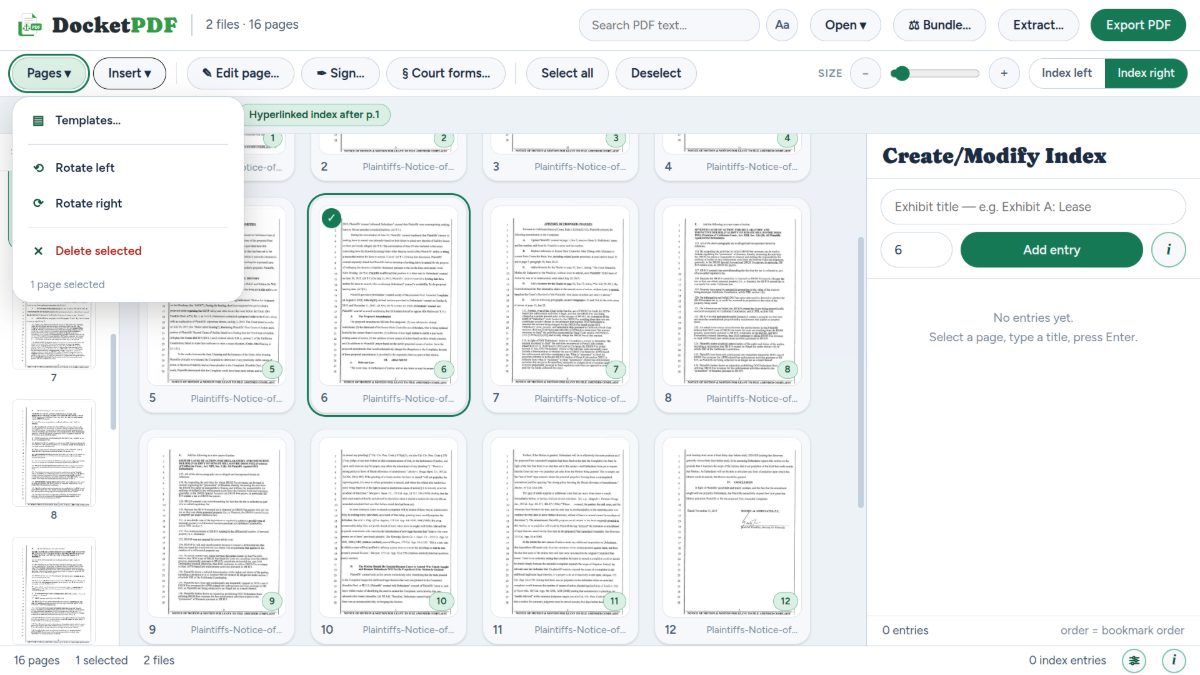 DocketPDF™ — The grid is the document.
